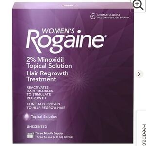 Women ROGAINE Hair Regrowth Treatment Topical Solution 2% Minoxidil 3 Month Supp